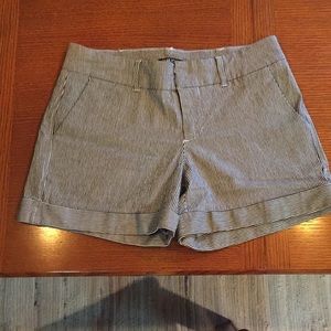 Black and white stripe denim short